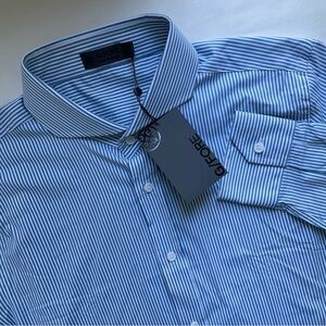 NWT G/FORE Lightweight Performance Striped Skull Button Down Dress Shirt Large